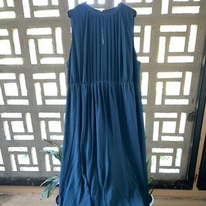 H&M Pleated Teal Sleeveless Maxi Dress